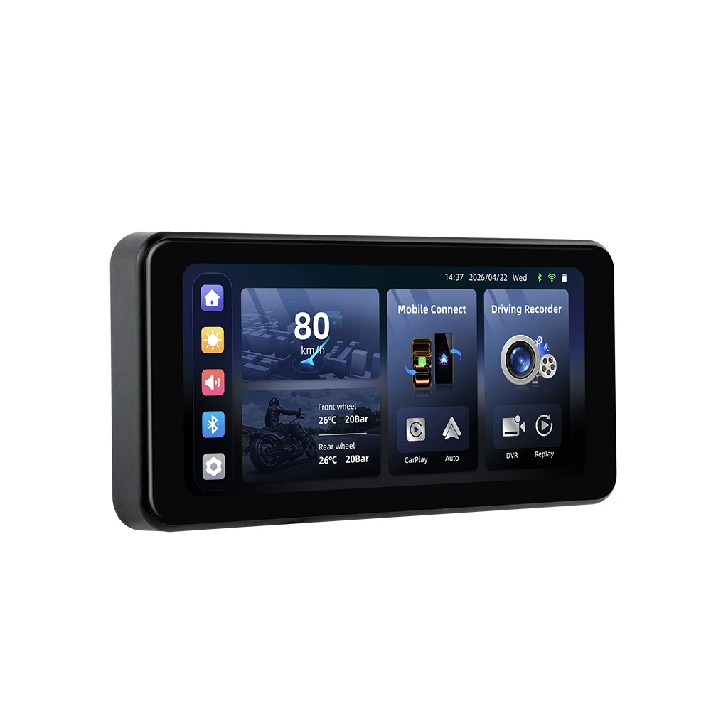 【6.25】HD Wireless Motorcycle  Navigation Carplay，Belt DVR Driving Recorder，TPMS