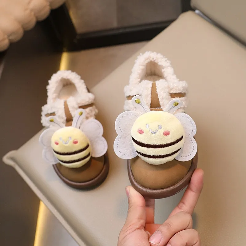 Children's Fashion Casual Shoes Versatile T-Strap Cute Cartoon Little Bee Spring and Autumn 2023 Baby Boys and Girls Kids Shoes