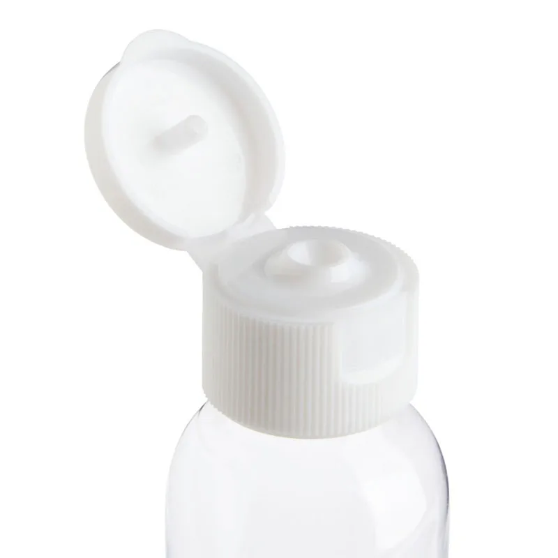 Garrafas De Viagem Vazias De Plástico, Limpar Recarregáveis, Recipientes Flip Cap para Shampoo, Lavagem Do Corpo, Loção, Desinfetante Para As Mãos, PET, 5ml-100ml, 5Pcs