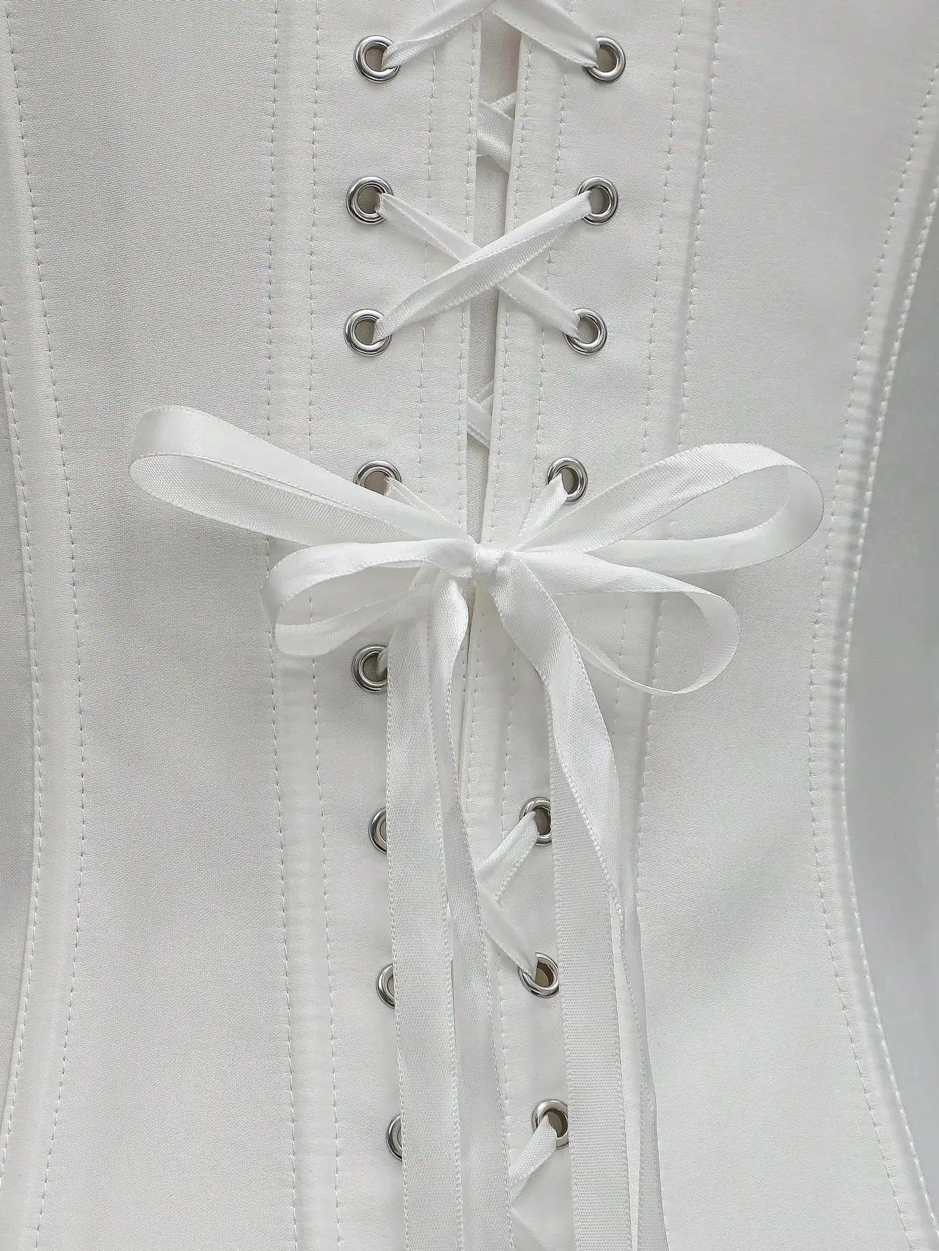 Sexy Korsett-Top in Unifarbe, Taillentrainer, trägerlos, schulterfrei, Korsett-Tanktop, Bustier mit Reißverschluss, Push-up, sexy Unterbrust-Top – Detail 9