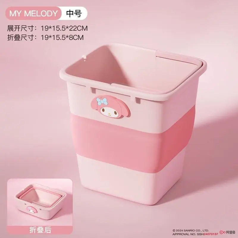 Kawai Sanrio Tempat Sampah Mobil Melodykuromi Saya Lipat Barel Penyimpanan Tahan Air Genggam Penyimpanan Payung Lucu Luar Ruangan Portabel