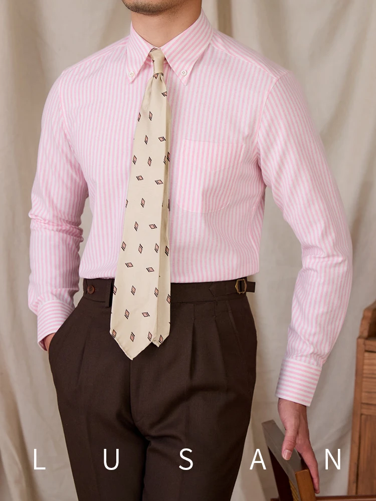 High-End Spinning Cotton Striped Long Sleeved Shirt Breathable Casual Business Shirt Gentry Men