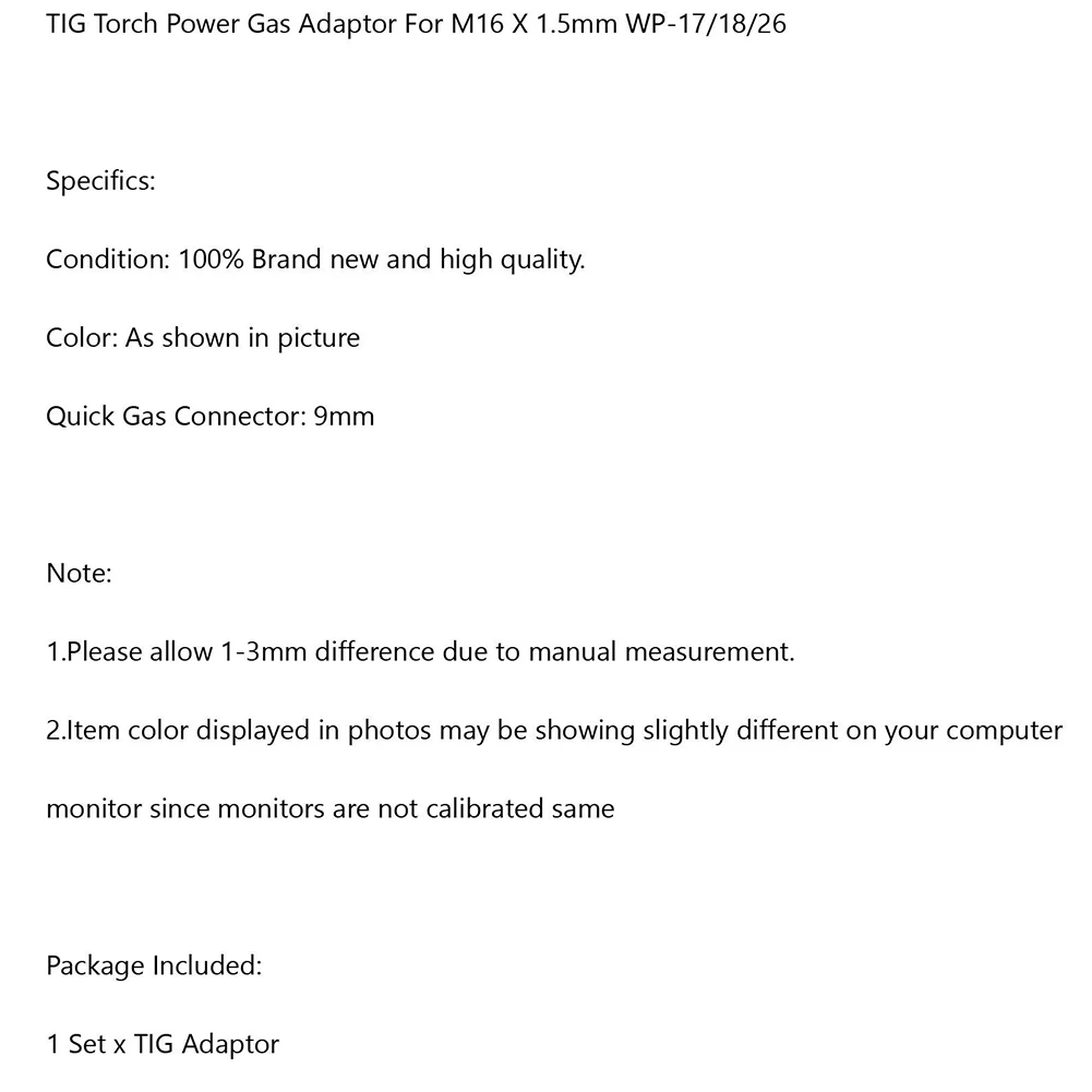 

DKJ35-50 TIG Adapter Gas Adapter Gas Connector M10 Gas Tig Torch Power Tw Ist 12mm WP-17 18 26 1 * Set European