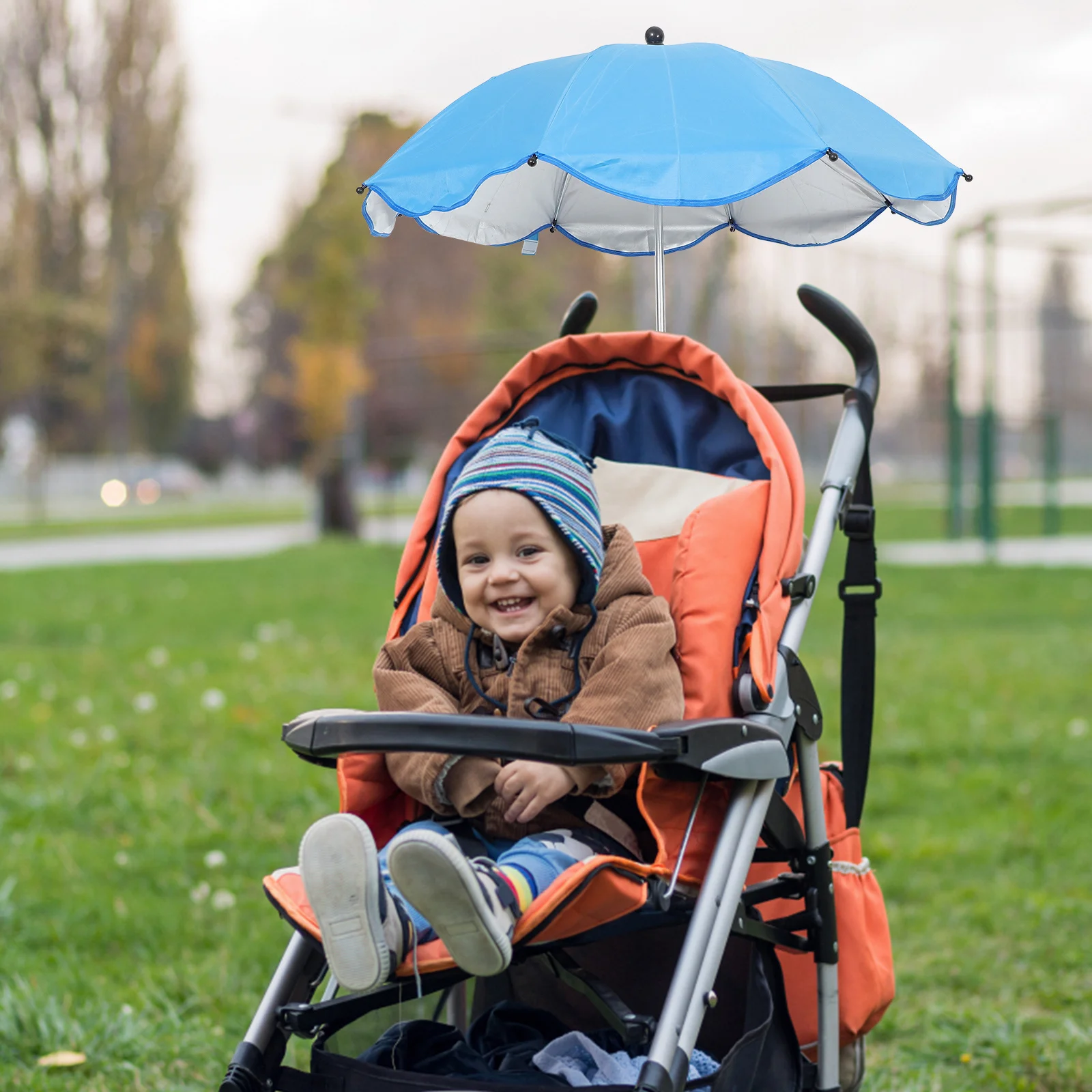Guarda-chuva para carrinho de bebê, clipe ajustável, guarda-chuva para cadeira, acessórios para carrinho, sombra solar, proteção uv, montagem flexível