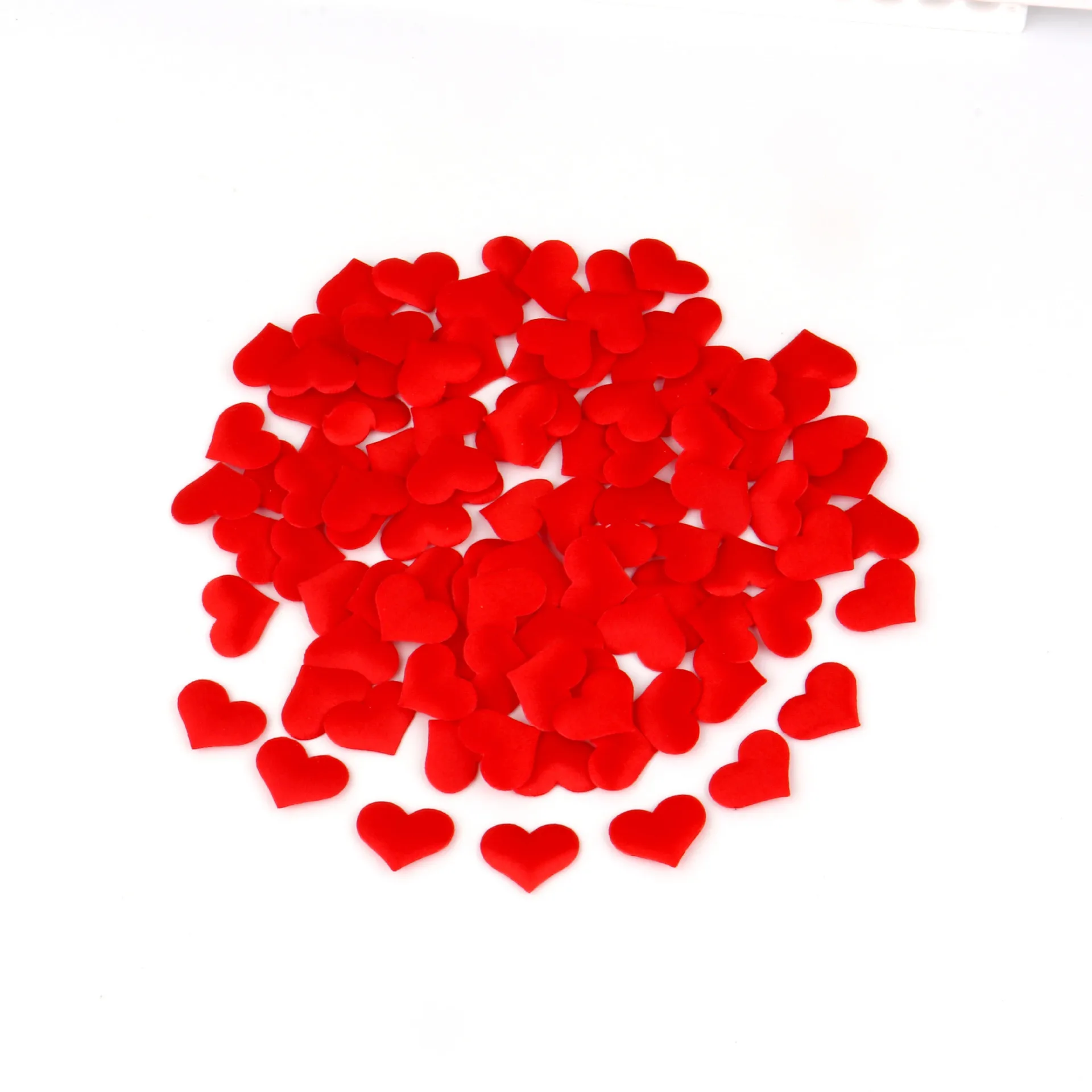 Confeti de pétalos de rosa en forma de corazón, esponja para arreglos de boda, accesorios de matrimonio, 2CM, 100 unids/lote por bolsa