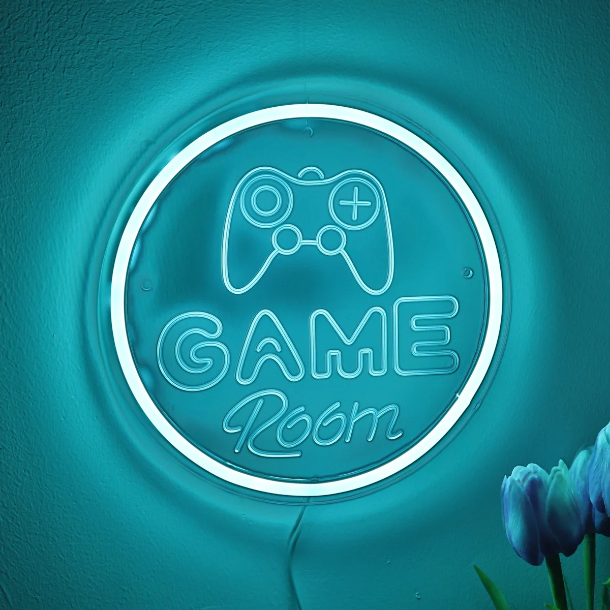 1PC Ice Blue GAME LED Neon Sign Night Light  For Game Room Shop Party Pub Club Decoration 8.86''*8.86''