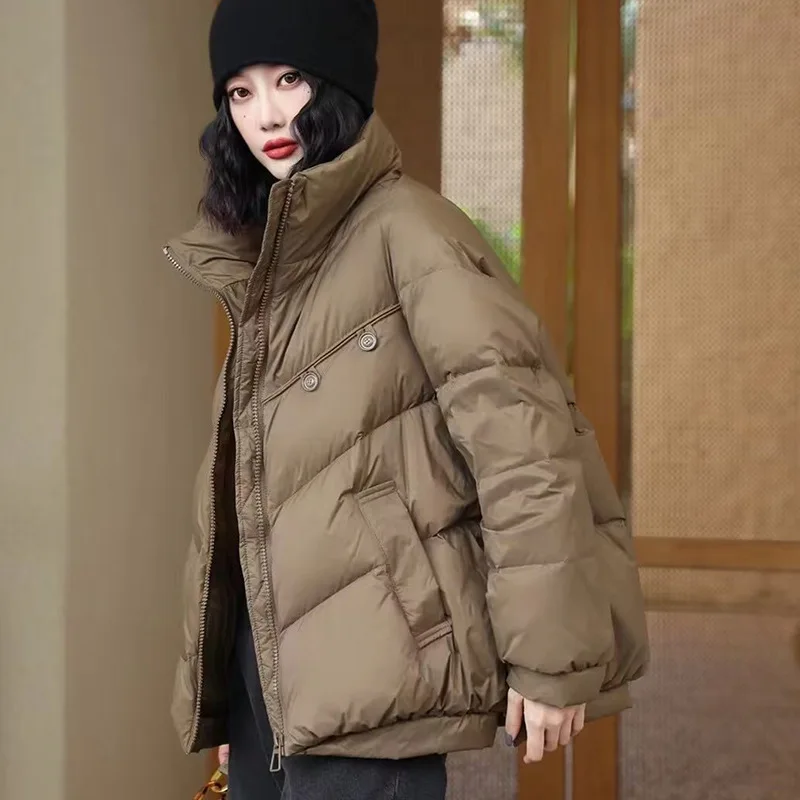 2025年冬 韓国製 レディース 暖かいホワイトダックダウンジャケット ファッション ルーズ スノーパーカー レディース カジュアル クラシック ラグジュアリーコート
