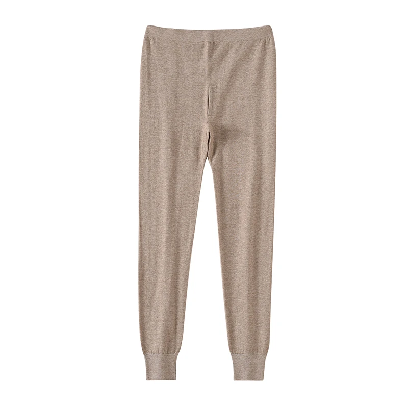 Winter Warm Pants Cashmere Pants Men's Worsted Wool Pants Leggings High Waist Wool Pants