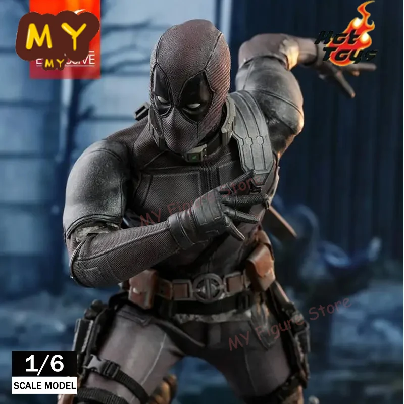 Original Hot Toys Deadpool Action Figure 1/6 Deadpool Dusty Figurine HT MMS505 Statue Model Collection Gray Deadpool Toy Gift