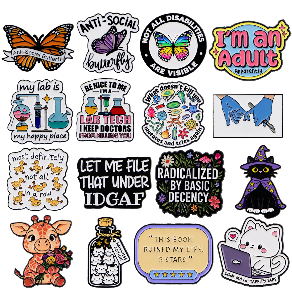 

I'm an Adult Apparently Lapel Pins for Backpack Enamel Pin Quotes Men Women Brooch for Clothes Briefcase Badges Accessories Toys