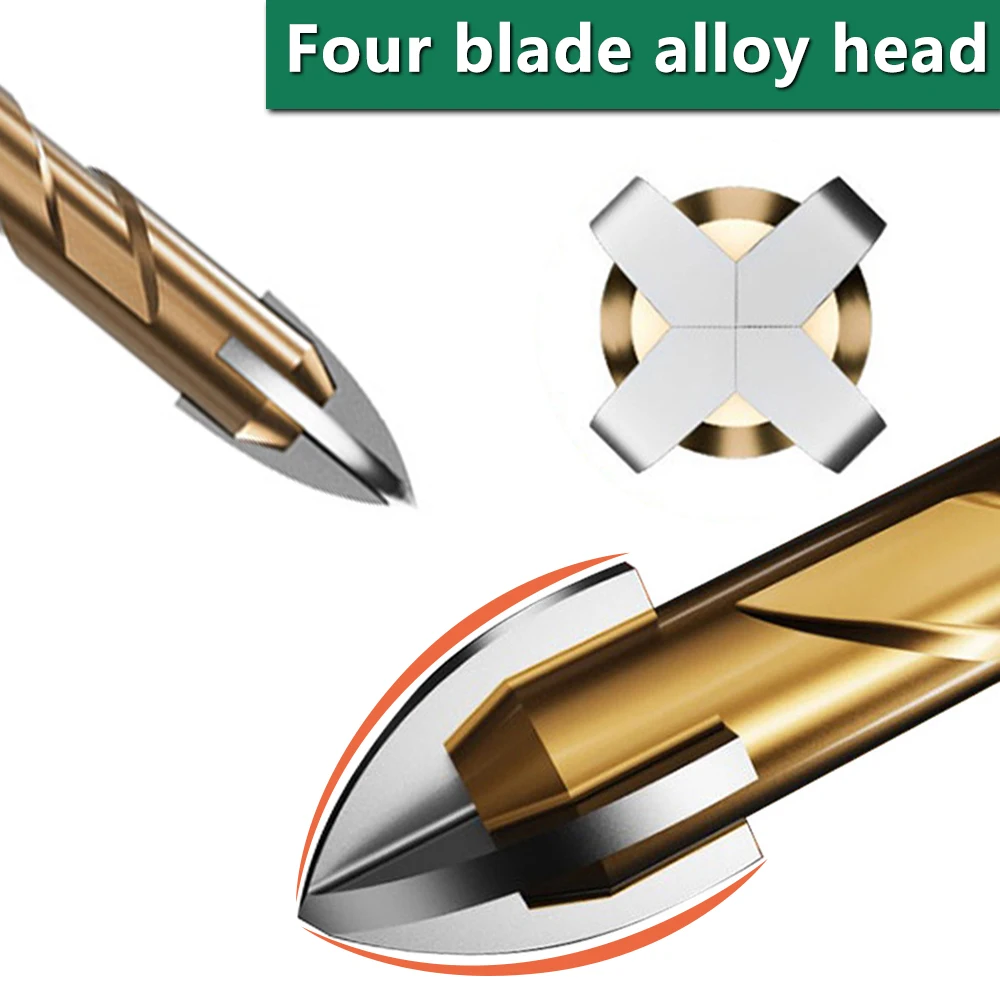 Cross Hexagon Tile Glass Cement Metal Ceramic Wood Plastic Hole Saw Triangle Alloy Drill Bit Size 5mm 6mm 8mm 10mm