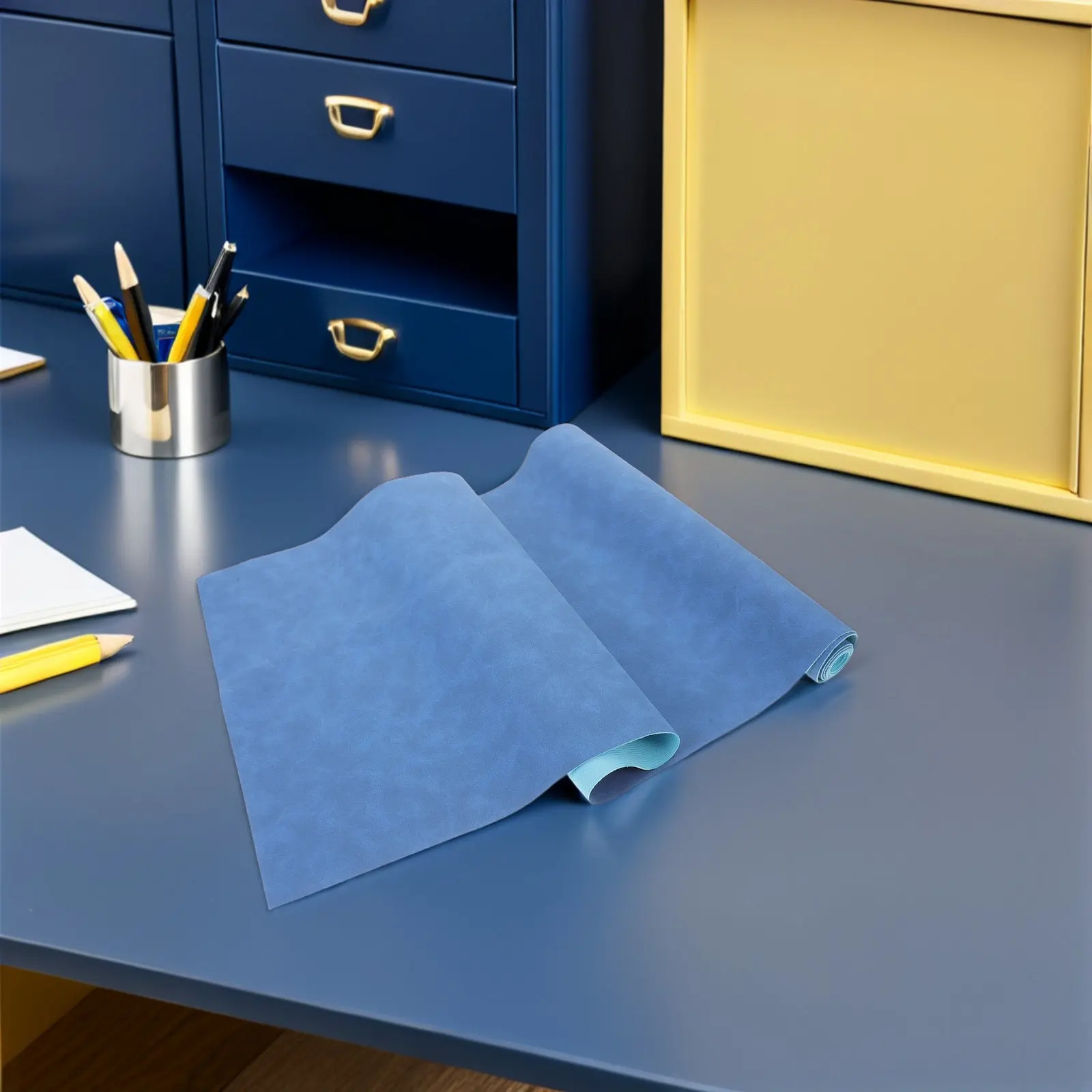 Scratch Resistant Faux Book Cover Wraparound Protector Sleeve Lightweight PU Bookbinding Cloth Waterproof Notebook