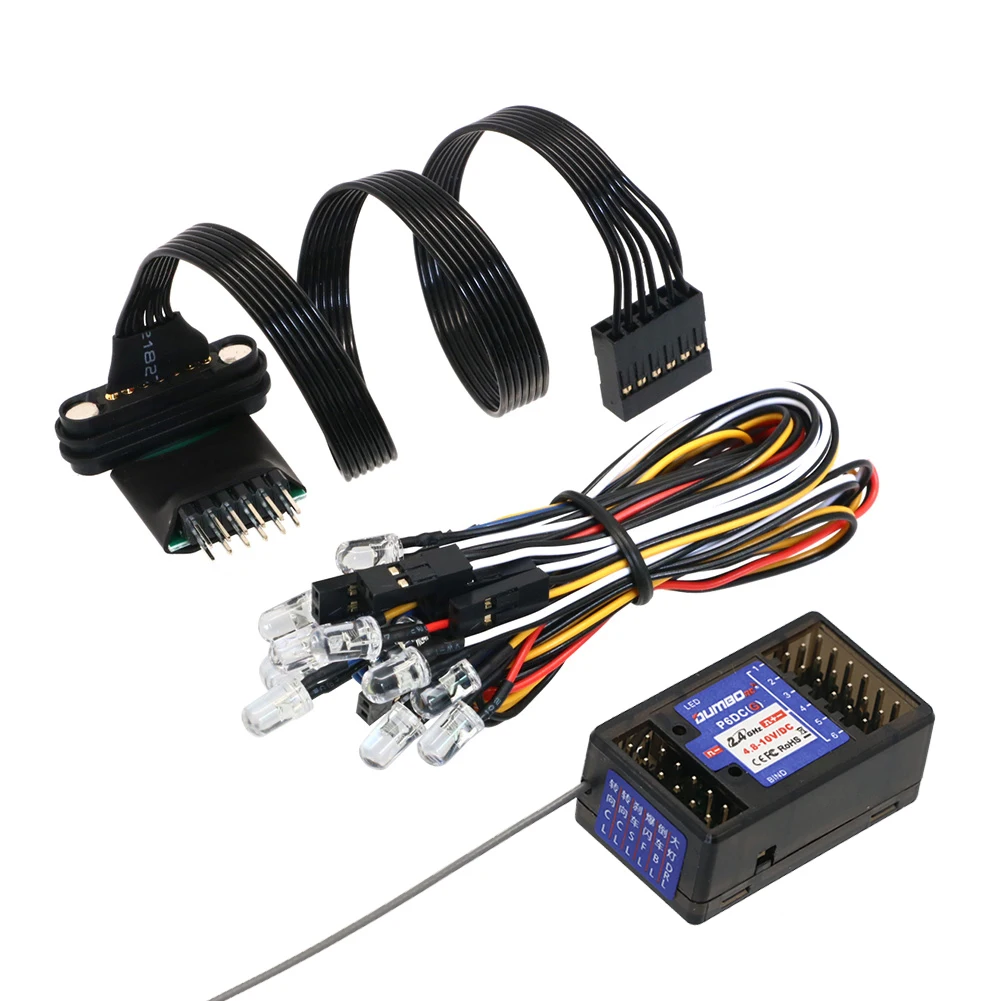 DumboRC 2.4G 6CH P6DC P6DCG Receiver Gyro Led Strip Light Control Board Module Set for 1/10 1/8 RC Car Night X6 X4 Transmitter