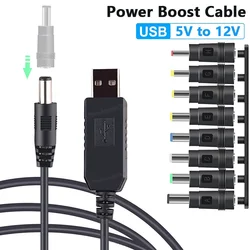 Kabel zasilający USB 5,5 * 2,1 mm DC 5V do 9V 12V Boost Kabel WiFi do Powerbank Konwerter Przewód podwyższający do routera Wi-Fi Modem Wentylator Głośnik