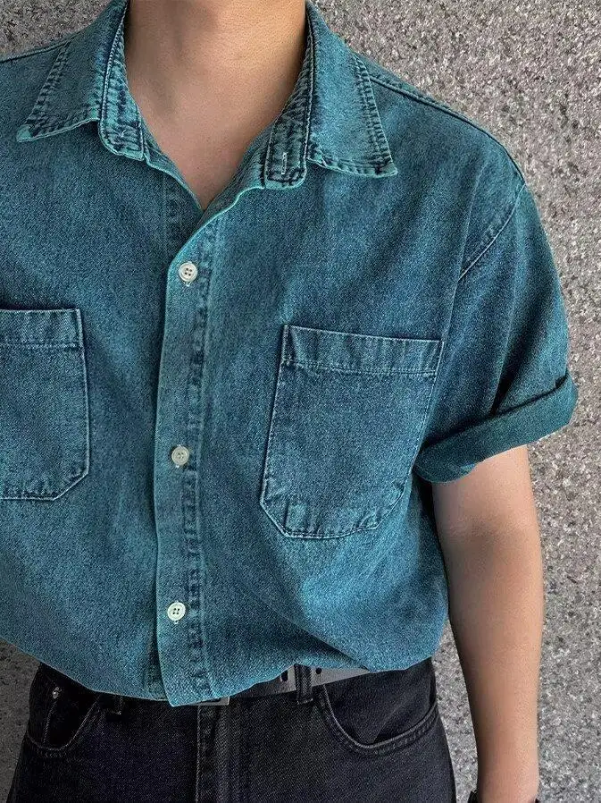 

Summer Large Size 250 Pounds Men's Shirt Loose Fun Design Casual Style Polyester Fiber Short Sleeve Regular Fit Outerwear