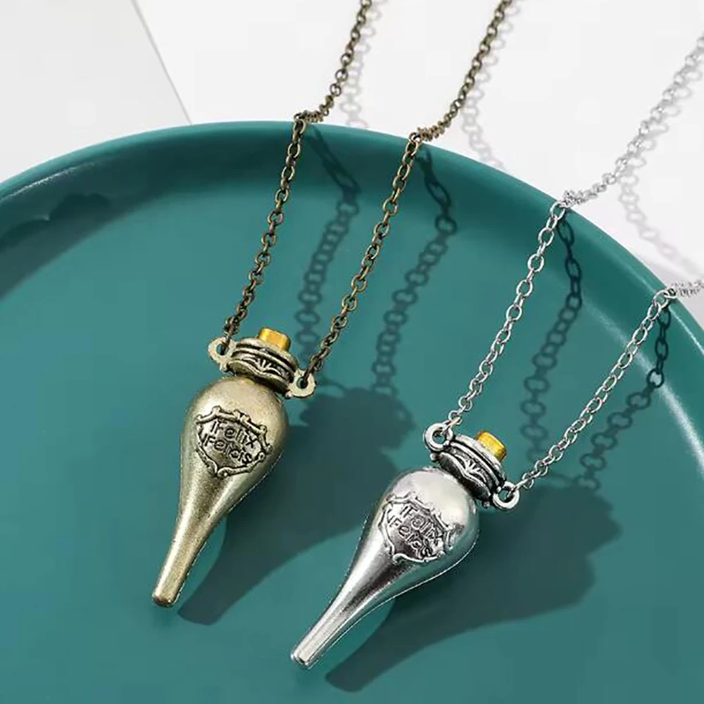 Movie Retro Magic Medicine Bottle Pendant Necklace Creative Men Women Cosplay Jewelry For Christmas gift