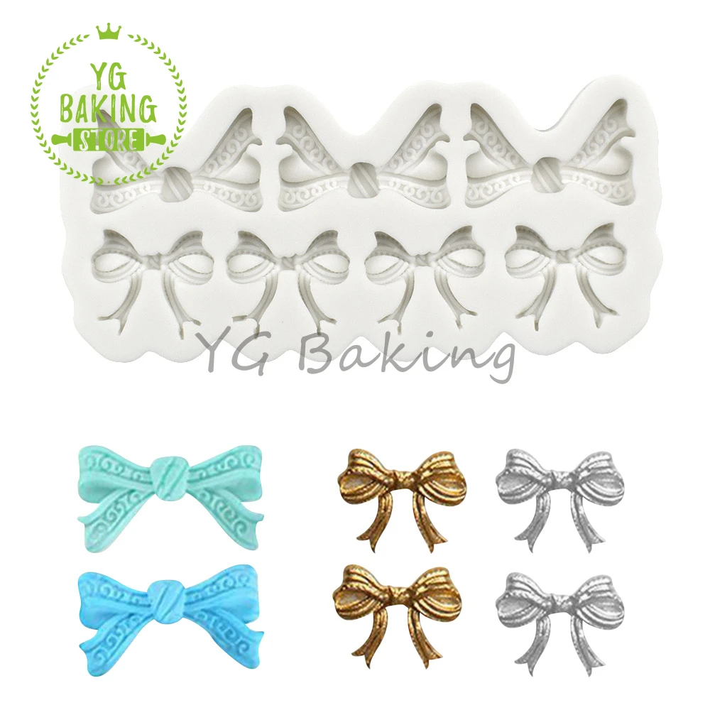 Dorica Ribbon/Bow Design Silicone Mold Cake Decorating Tools Fondant Sugarcraft Cake Mould Kitchen Accessories Bakeware