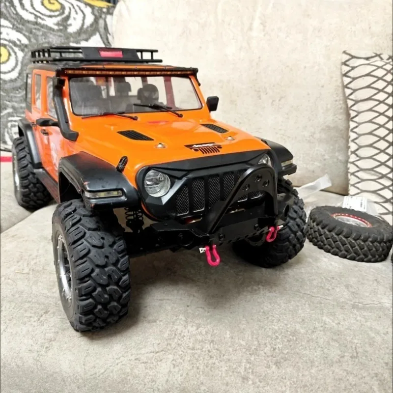 Upgrade Metal Front Bumper Stinger/Goat Style for YK4082/4102 1/8 RC Crawler Casting Process No-Drill Aluminum Beam Winch Ready