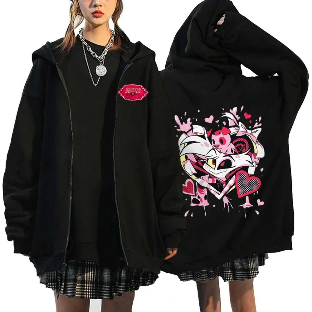 Sudadera con capucha de estilo Harajuku para hombre y mujer, chaqueta con capucha de Anime de Ángel, ropa de calle Y2k, ropa deportiva con