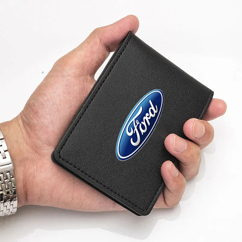 Ultra Thin Car Driver License Bag Driving Documents Card holder For Ford Ecosport Edge Figo Flex Focus Fusion Fiesta Accessories