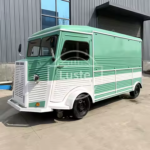 Food Trailer Mobile Food Cart Caravan Food Truck Hamburger Shape Mobile Business Factory Customized Car Restaurant