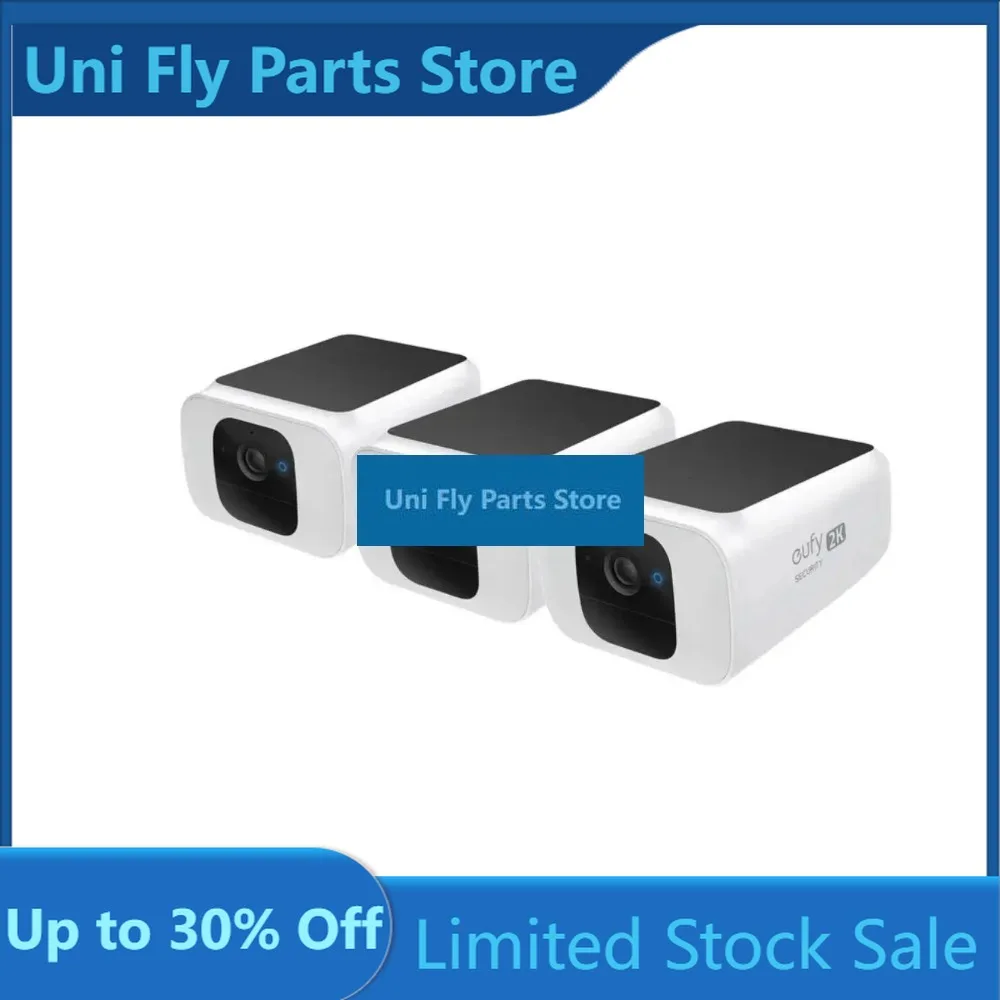 UniFly Renewed Eufy Security SoloCam S230 Wireless Outdoor 3-Cam Kit - No Monthly Fees