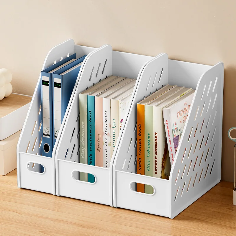 White Simple Large Capacity File Frame Odorless Divided File Storage Box Office File Storage Rack School Student Stationery