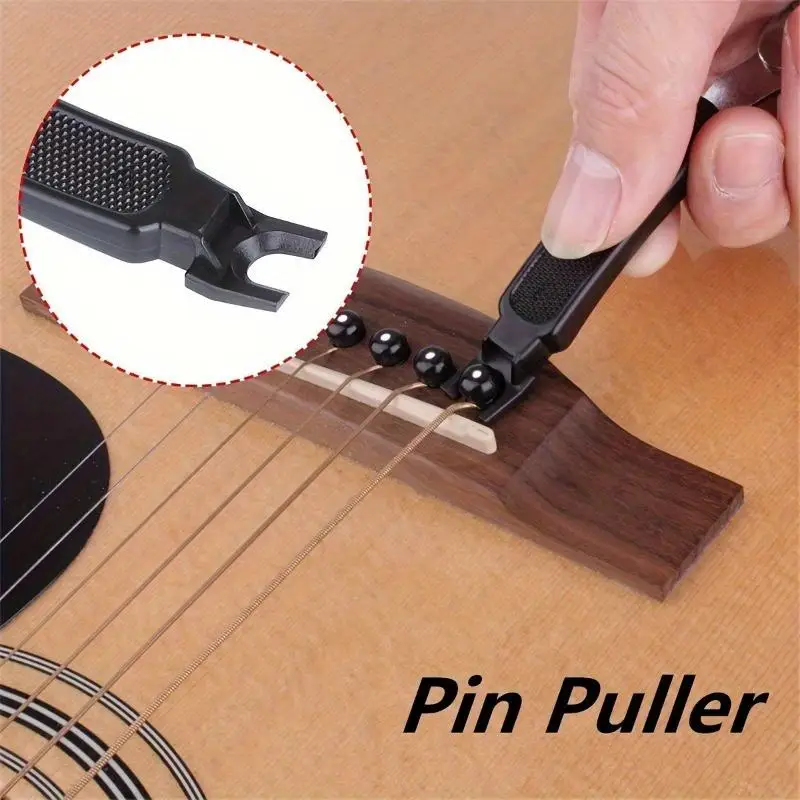3pcs 3-in-1 Guitar Tool String Winder Cutter Pin Puller Compact ABS Maintenance Accessory for Guitarists Black