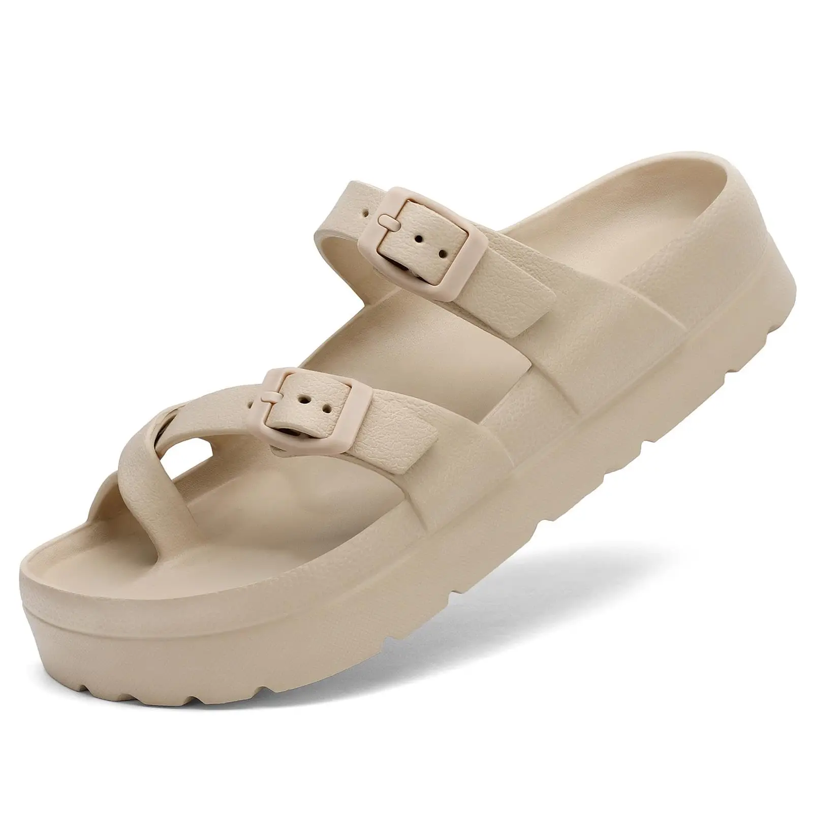 Smile PoP Damen Plateausandalen Sommer Strand Wasserdichte Sandalen Mode Fußgewölbeunterstützung Kissen Slides Weiches Licht EVA Flache Schuhe – Detail 2