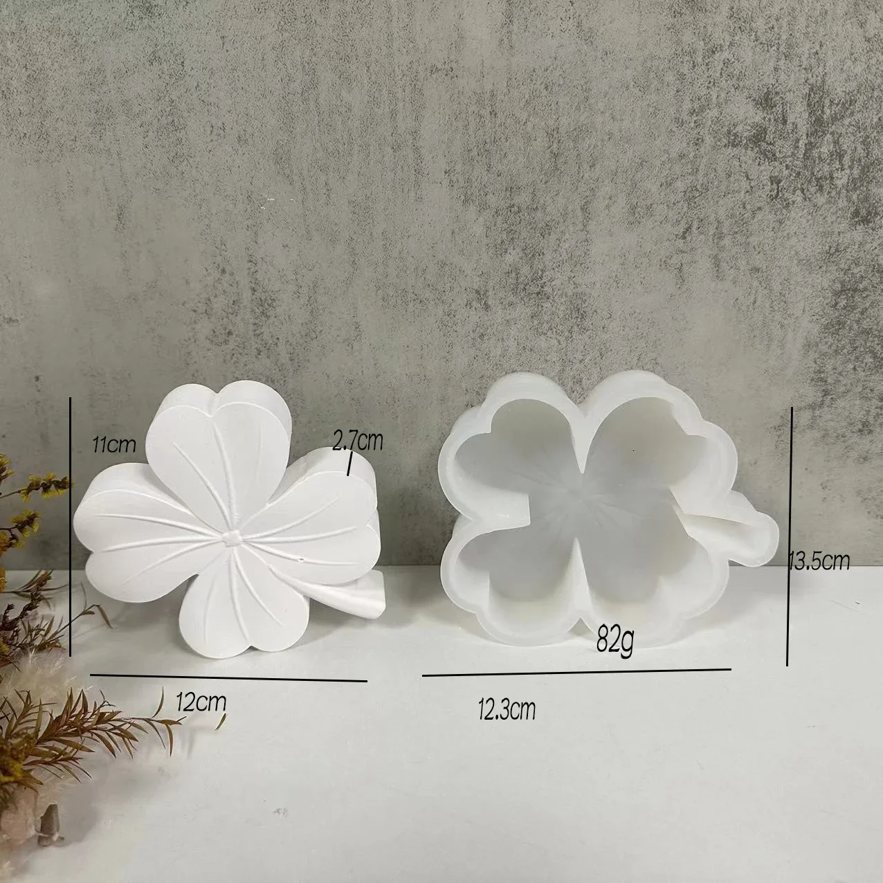 DIY Four-leaf Clover Candle Silicone Mold Handmade Lucky Symbol Four-leaf Clover Scented Plaster Drop Glue Mold Home Decoration