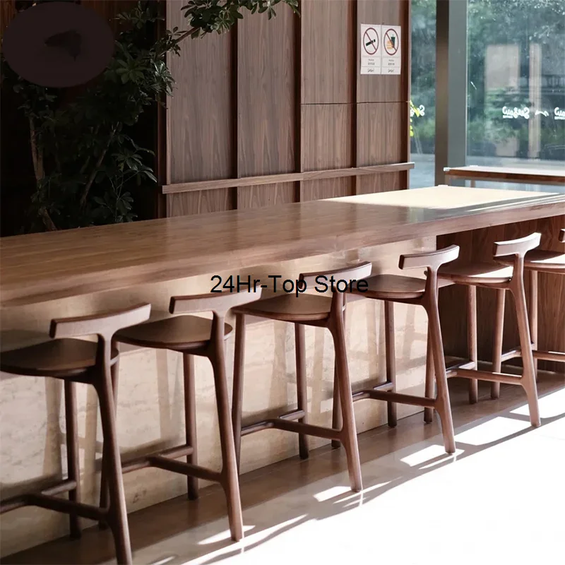 

Nordic High Design Dining Chairs Kitchen Bar Design Wooden Fashionable Bar Stool Home Living Room Taburetes Para Bar SY50GM