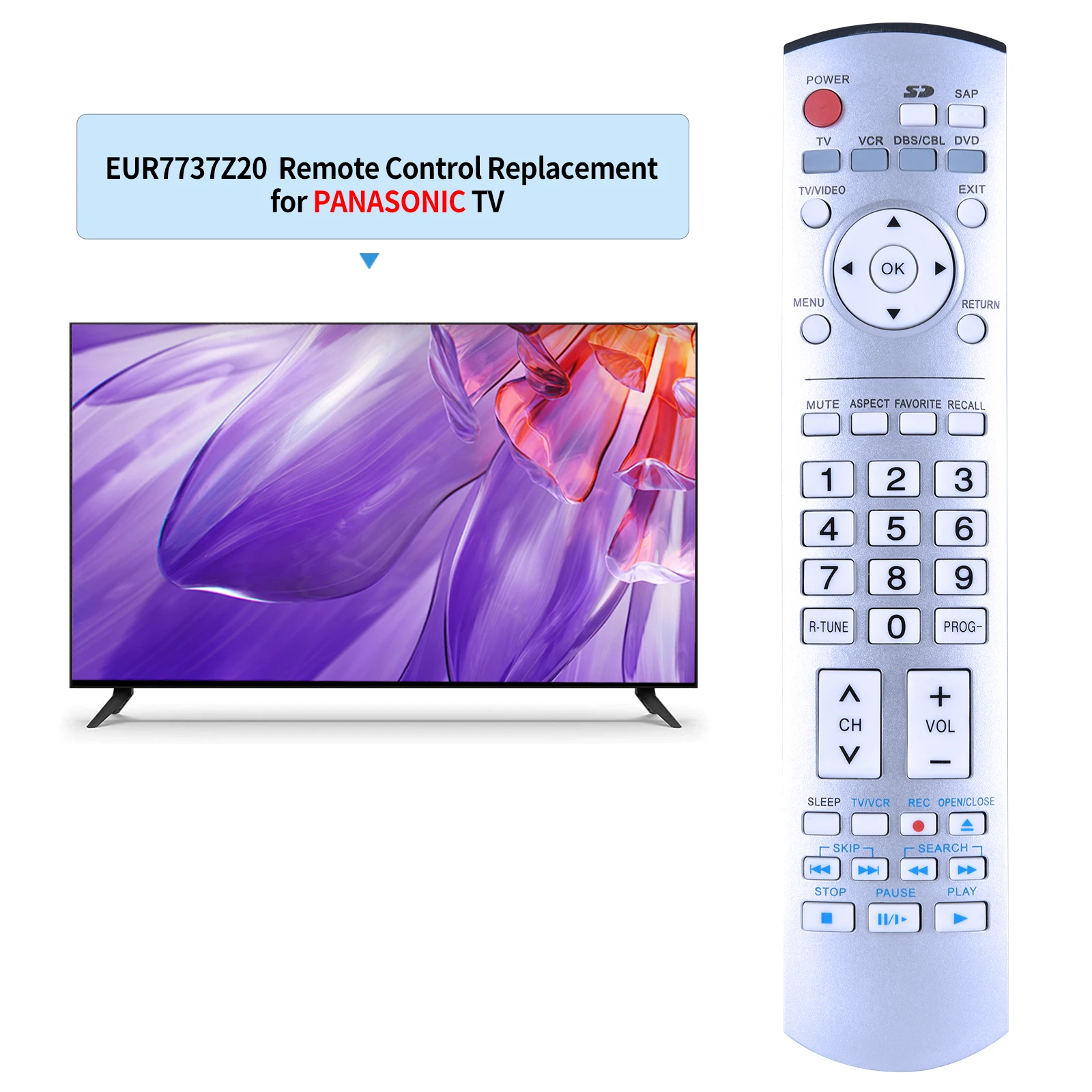 New Remote Control For Panasonic EUR7737Z20 TH-37PX60U TH-42PX60U TH-42PX60X TH-50PX60U TH-50PX60X TH-58PX60U LED Viera HDTV TV