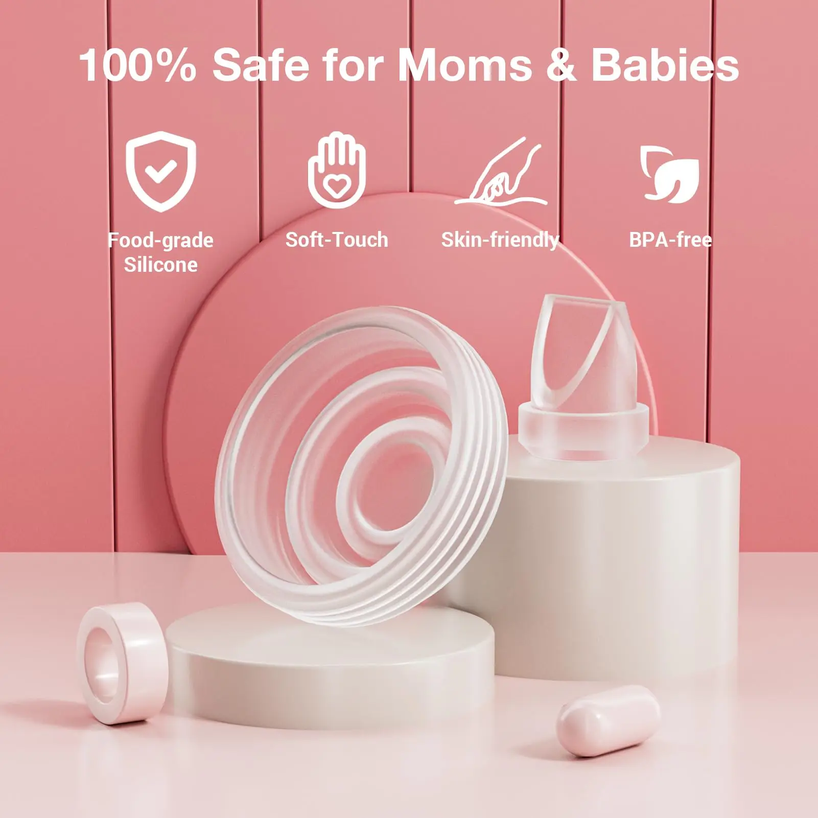 12 قطعة من أجزاء مضخة الثدي، صمام منقار البط السيليكون والحجاب الحاجز متوافق مع مضخة الثدي القابلة للارتداء M5، ملحقات بديلة #2