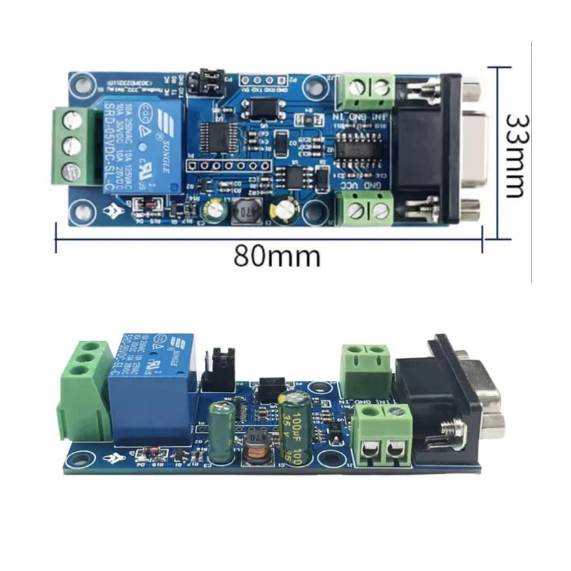 

DC7-24V Power Supply Modbus RTU Single Relay Module RS232/TTL UART 1 Way Input Relay Board with Relay Switch Indicator Light