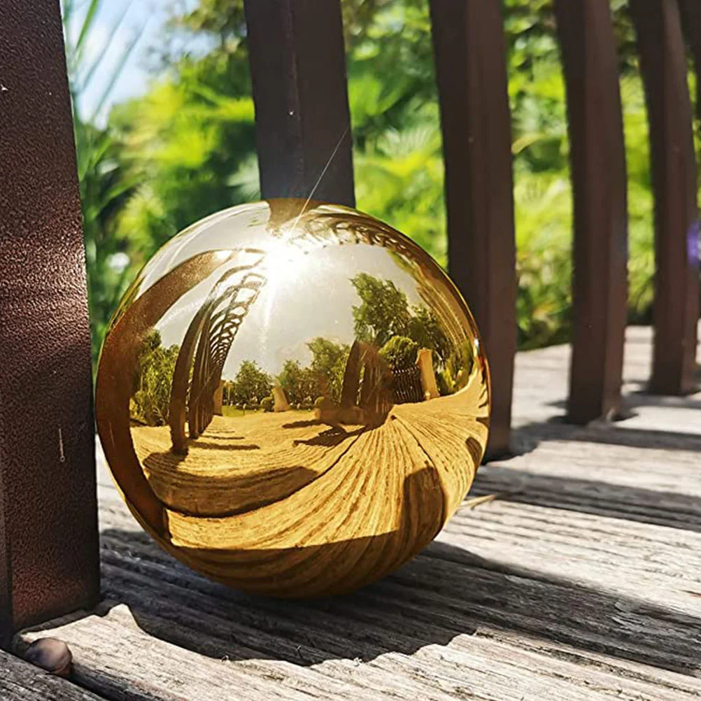 8 Pcs Gold Decor Gazing Ball Garden Reflection Christmas Tree Reflective Spheres Golden Outdoor