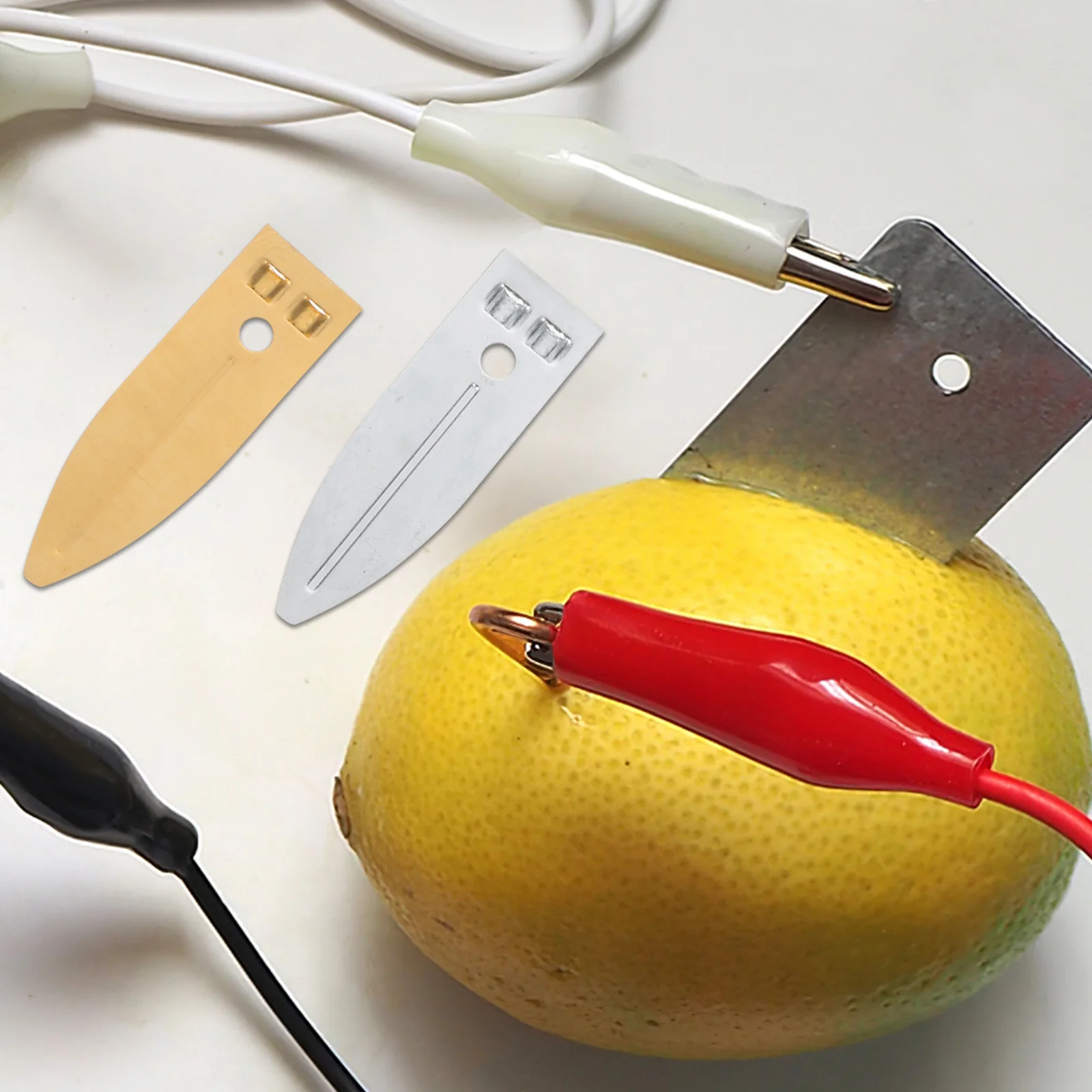 12 زوجًا من صفائح القطب الكهربائي من النحاس والزنك، عروض فواكه محمولة ذاتية الصنع للاستخدام في الفصل الدراسي #3