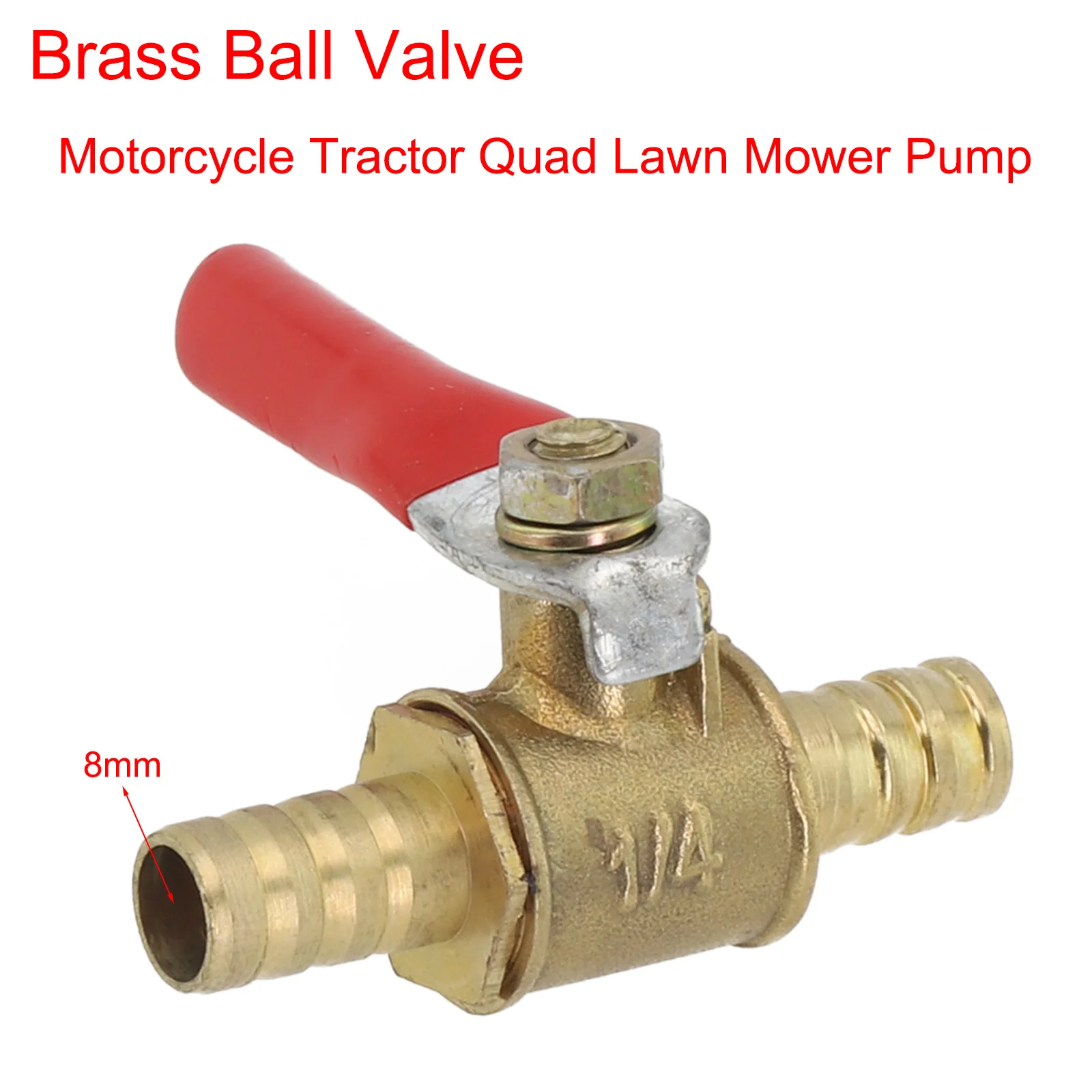 Brass Construction In Line Fuel Tap Size 8mm (5/16) Designed to Fit Various Vehicles Including Motorcycles and Lawnmowers
