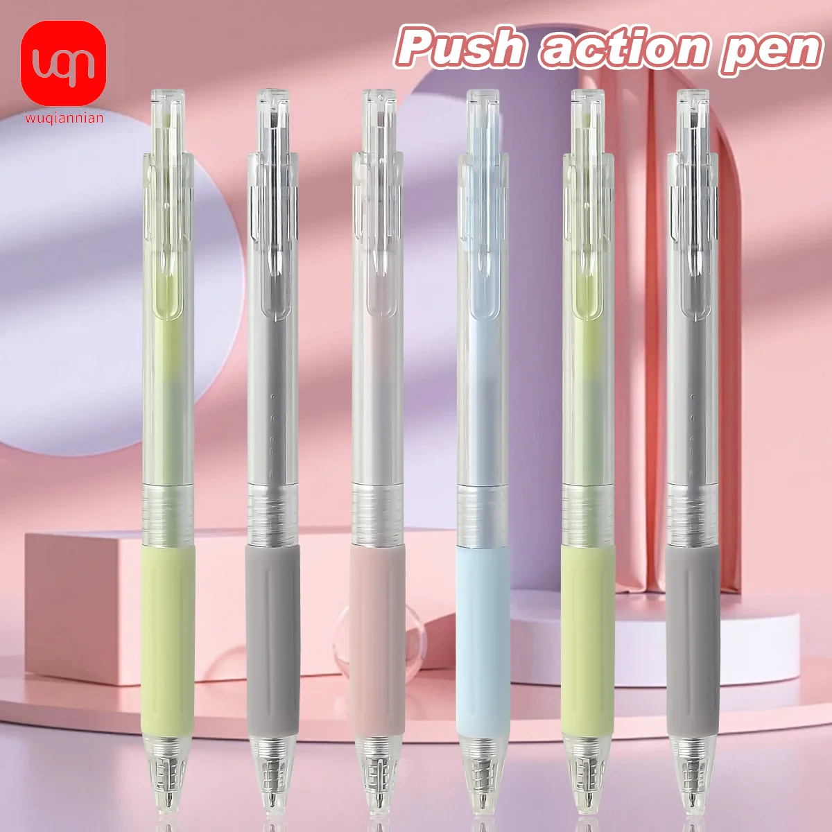 

WQN-3/6/12CPS Macaron Gel Pen 0.5mm Nib Smooth Writing Black Ink Signature Pen School and Office Supplies