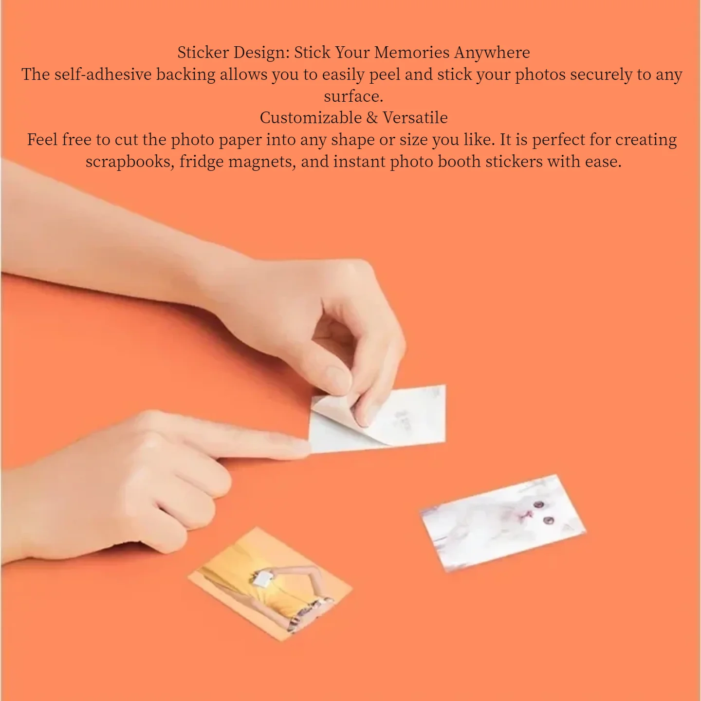 50er-Pack Xiaomi Pocket Printer Papier ZINK Fotopapier 3x5 Mi Tragbares Fotopapier für Drucker Selbstklebendes Scrapbook-Papier – Detail 4
