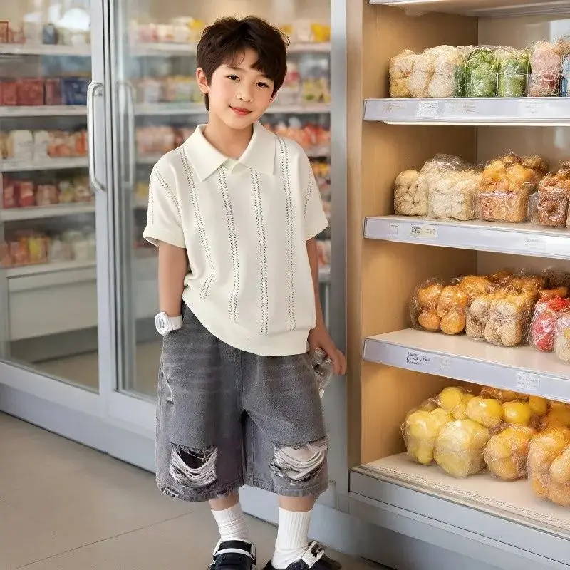 

Children's Polo Shirt Summer New Style Boys' Design Breathable Skin friendly Short sleeved T-shirt Trendy