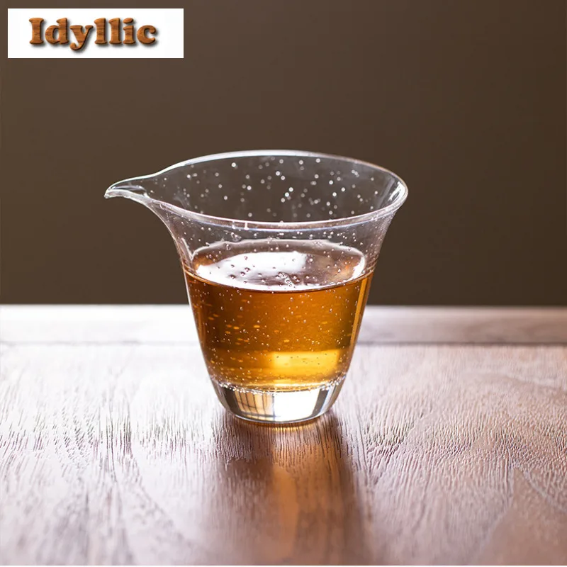 

140ml Glass Bubble Tea Pitcher Retro Divide Tea Fair Cup Cha Hai Dispenser Justice Cup Puer Fair Mug Tea Ceremony Accessories