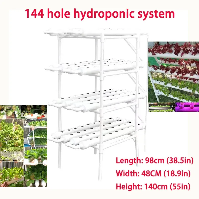 144 otwory hydroponicznych System wzrostu zestawy ogrodowa hydroponika sadzarka warzyw pionowe kwiat uprawy bezglebowej Rack