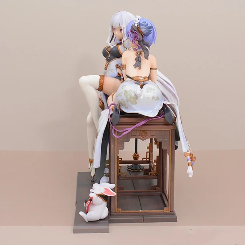 Ornamenti Postura in ginocchio Cartoon Re: Zero Rem Emilia Beauty Action PVC Figure Scala 1/7 Anime Modello Giocattoli Regali bambola Bellezza carina