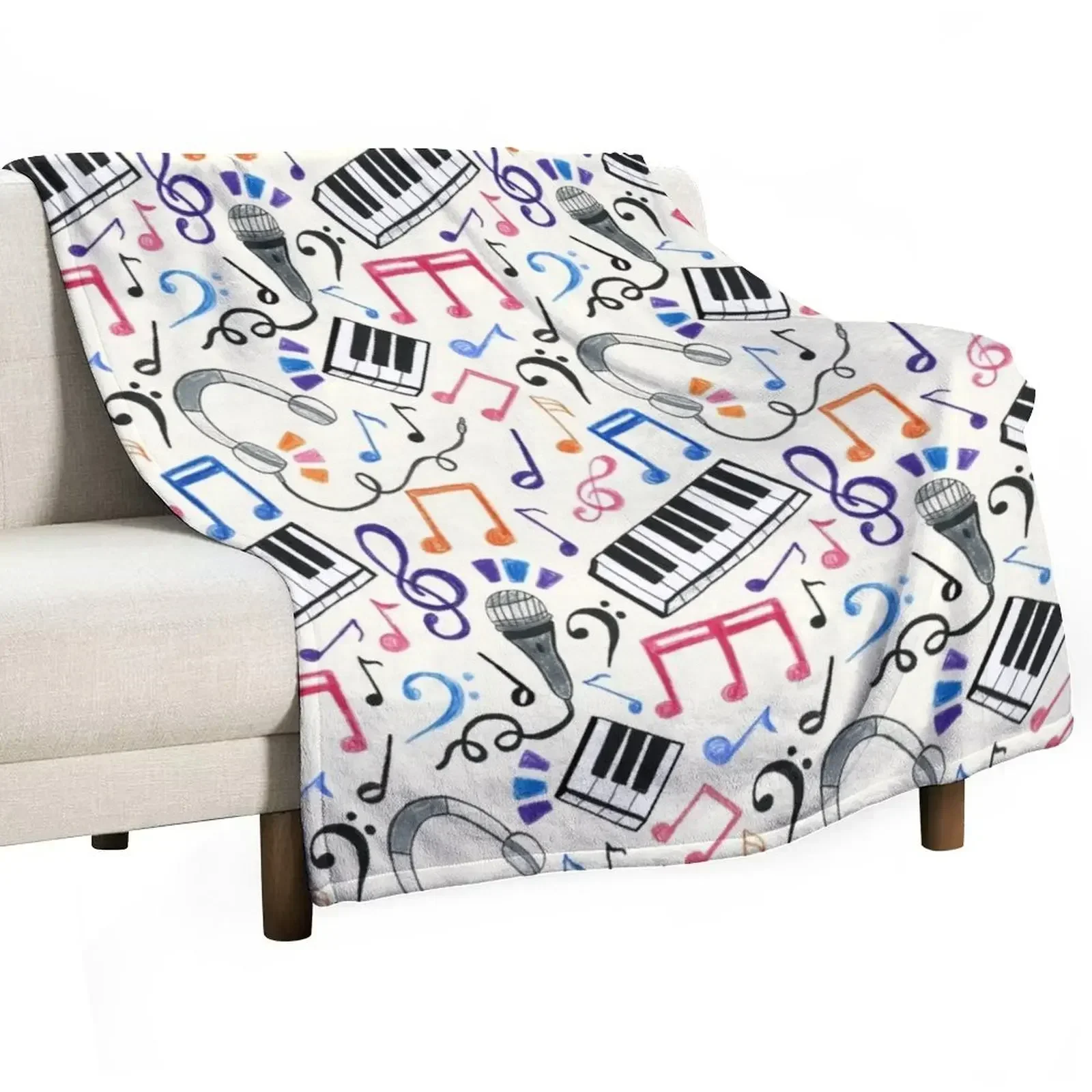 

Good Beats - Music Notes & Symbols Throw Blanket Custom decorative Furrys Blankets