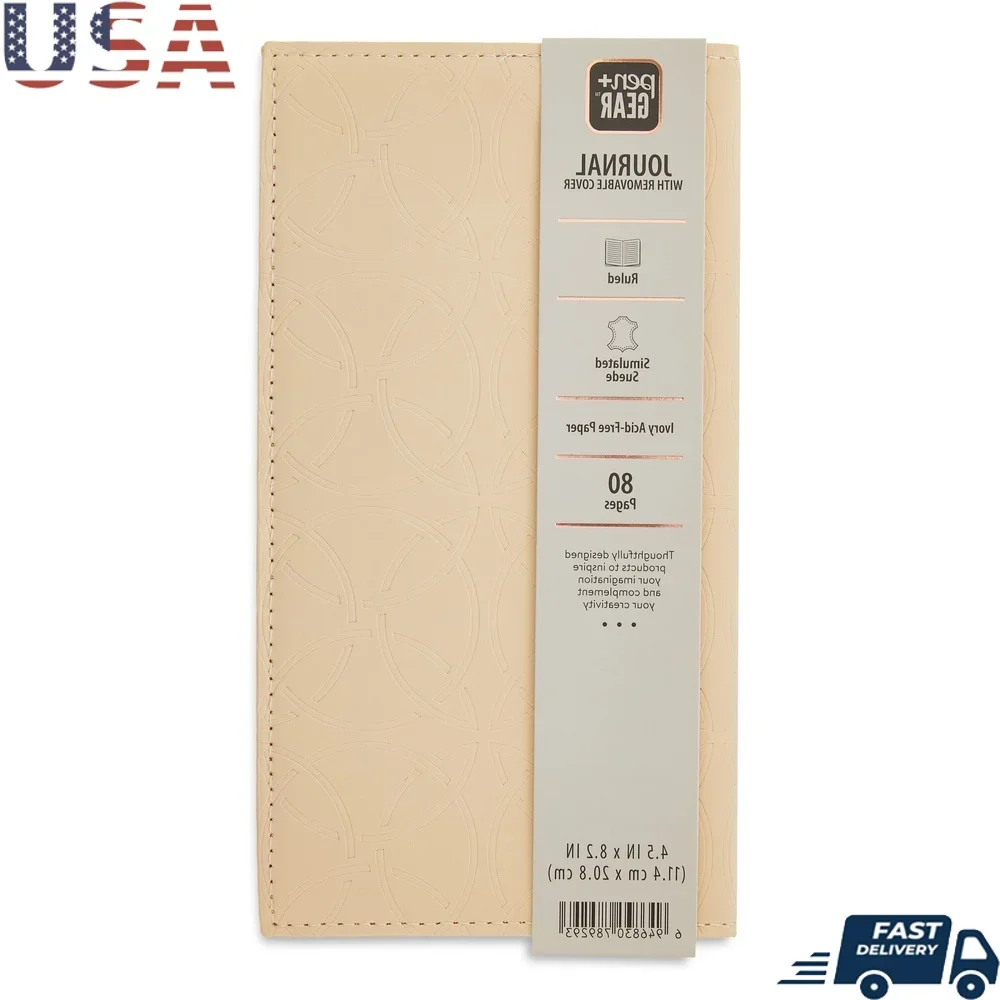 Diario in pelle scamosciata simulata con copertina in rilievo, 80 pagine a righe, taccuino compatto, diario di scrittura portatile, ideale per studenti, viaggi e regali