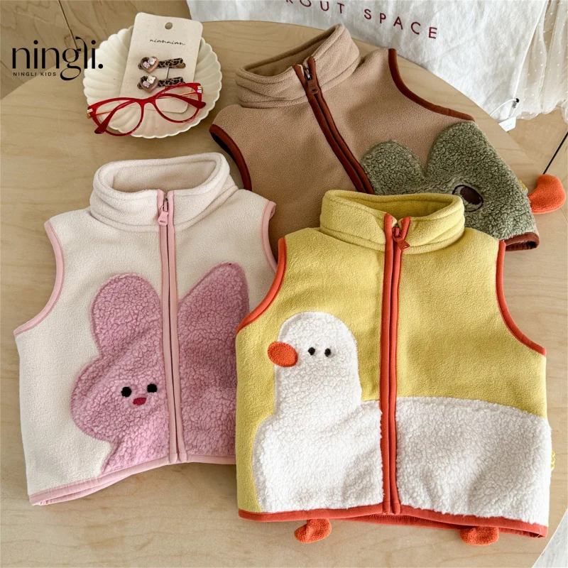 

Girls' Vest Boys' Sleeveless Jacket Baby Vest Children's Vest Autumn Winter Top Infant Autumn Winter Outerwear