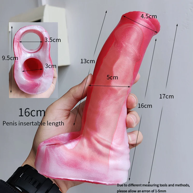 YOCY Realistic Horse Penis Sheath Pink Fantasy Animal Cock Sleeve Liquid Silicone Sex Toy For Male Dick Enlargement BDSM Game