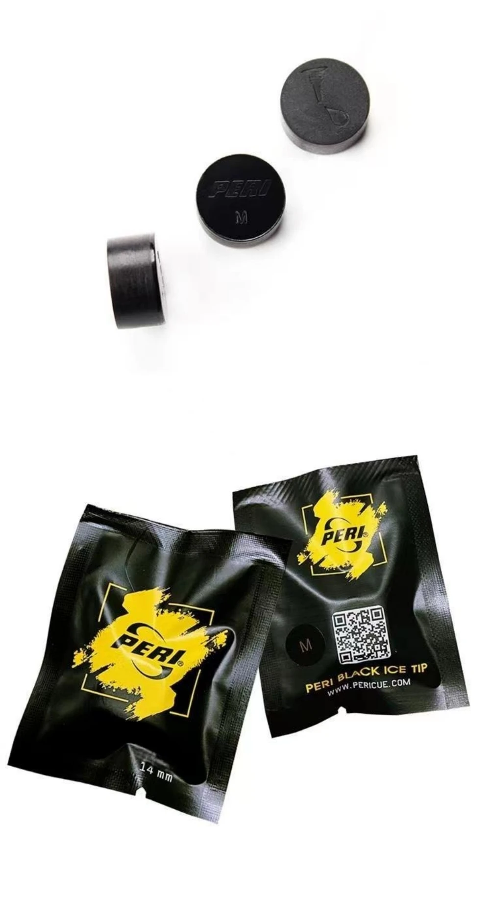 PERI Professional Black ICE Billard-Pool-Queue-Spitze, 14 mm Härte, S/M/H – Detail 6
