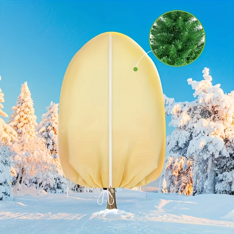 

3 упаковки, чехол для защиты от мороза растений, зимний теплый чехол на молнии на шнурке, подходит для экологически чистой сумки для зеленых растений