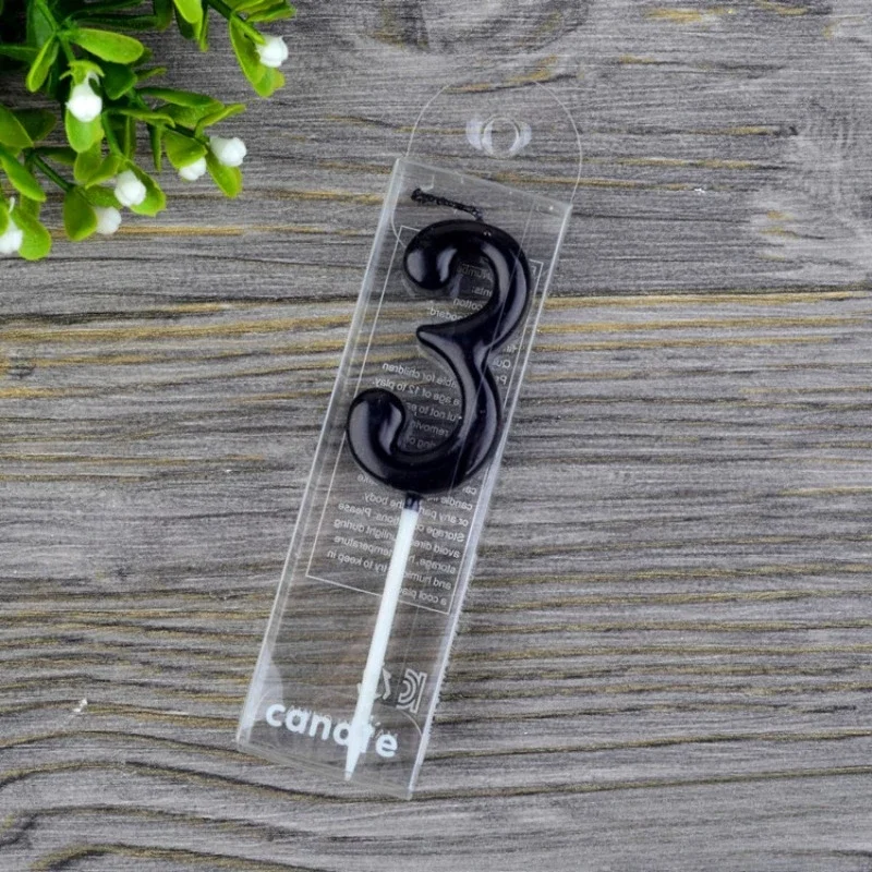 1 2 3 4 5 6 7 8 9 0 Number Birthday Candles Black Color Kids Birthday Candles for Cake Party Supplies Decoration Cake Candles